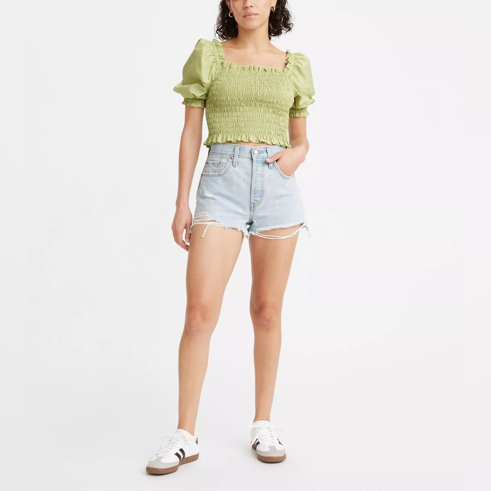 Levi's 501® Original Fit High Rise Women's Shorts Size 30 Ojai Frost Light Wash‎
